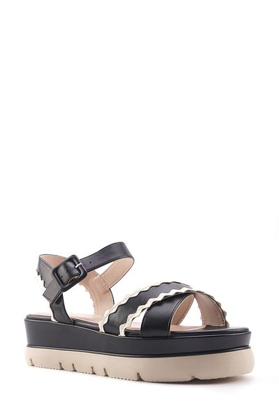 İnci INCI LEXLEY 4FX Schwarze Damen-Sandalen mit dicker Sohle