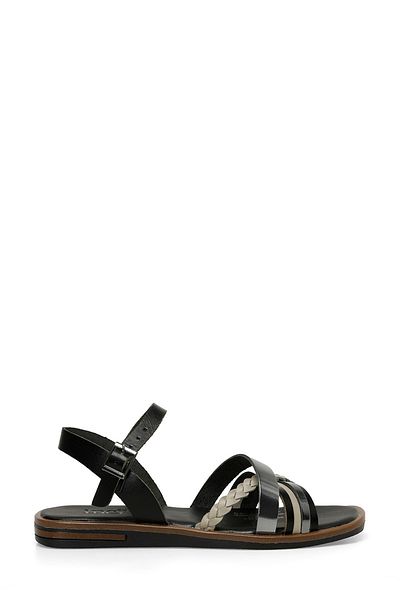 İnci INCI PROCYON 4FX Schwarze flache Damensandalen