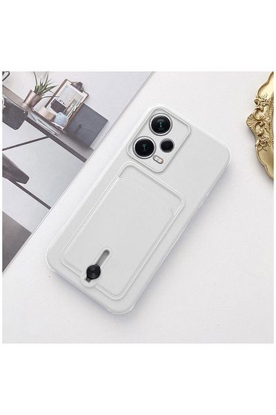 Zebana حافظة متوافقة مع Xiaomi Redmi Note 12 Pro 5g حافظة سيليكون ناعمة حلوة مع حامل بطاقة أبيض