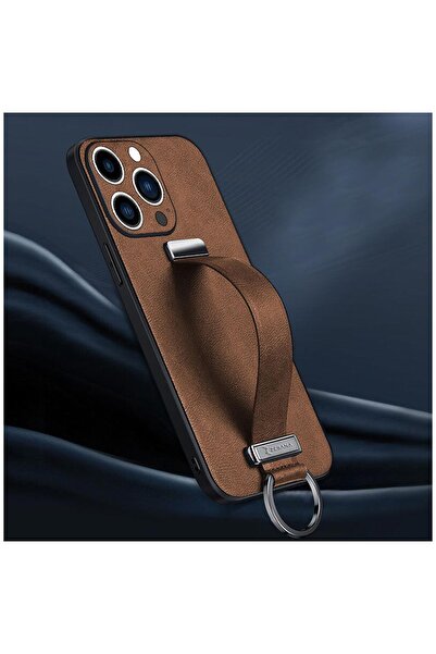 Zebana Apple iPhone 13 Pro Uyumlu Kılıf Classic Deri Kılıf Kahverengi