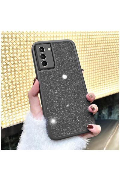 Zebana Samsung Galaxy S24 Compatible Case Zebana Sparkle Silicone Case - Black with Camera Lens Protection