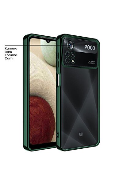 Zebana Xiaomi Poco X4 Pro 5G Uyumlu Kılıf Glint Silikon Kılıf Yeşil