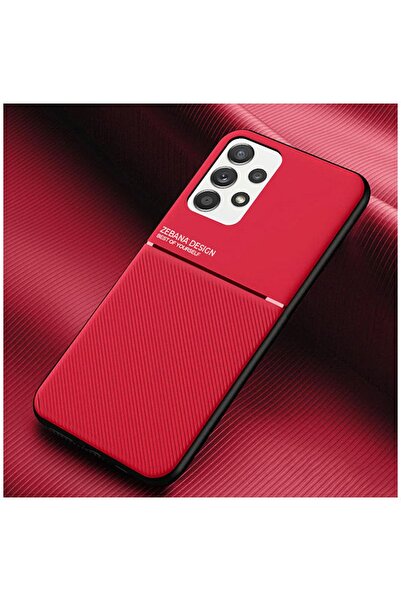 Zebana Samsung Galaxy A72 Uyumlu Kılıf Design Silikon Kılıf Kırmızı