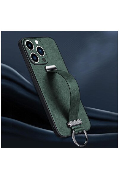 Zebana Apple iPhone 13 Pro Max Uyumlu Kılıf Classic Deri Kılıf Yeşil