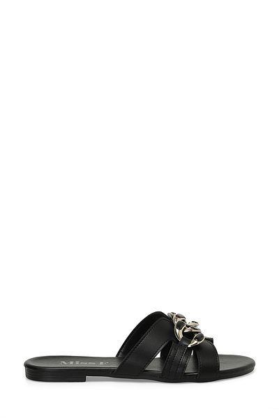 Miss F DS24028 4FX Schwarze Damen-Hausschuhe