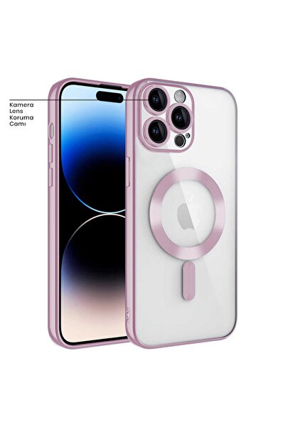 Zebana Apple iPhone 14 Pro Uyumlu Kılıf Glint Silikon Kılıf (Kablosuz Şarj De...