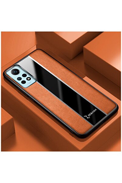 Zebana Xiaomi Redmi Note 12 Pro 4G Uyumlu Kılıf Premium Deri Kılıf Kahverengi
