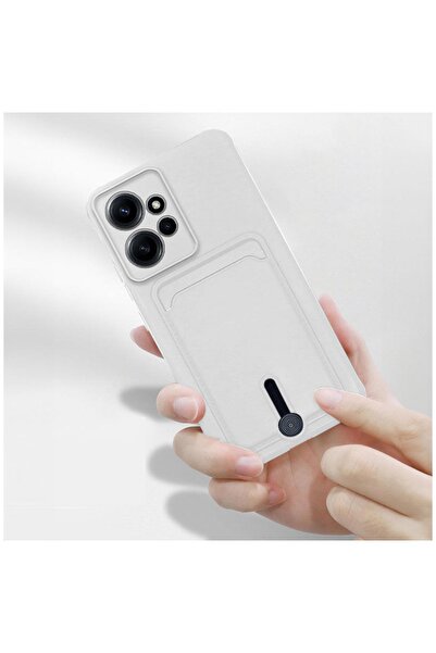 Zebana Xiaomi Redmi Note 12 4g Compatible Case with Card Holder Sweet Soft Silicone Case White