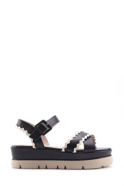 İnci INCI LEXLEY 4FX Schwarze Damen-Sandalen mit dicker Sohle