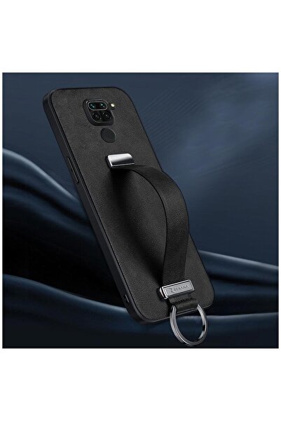 Zebana Xiaomi Redmi Note 9 Uyumlu Kılıf Classic Deri Kılıf Siyah