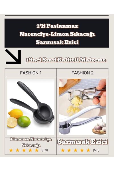 MorBebe Limon Sıkacağı I Portakal Limon Narenciye Sıkacağı Döküm I Çelik Sarı...