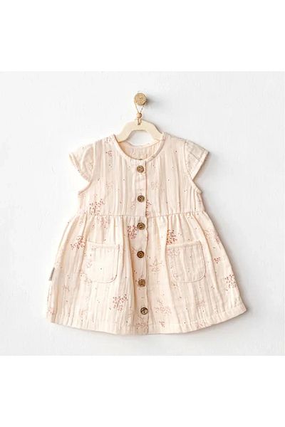 andywawa AC24679 Salmon Colored Pretty Flowers Inside Baby Dress