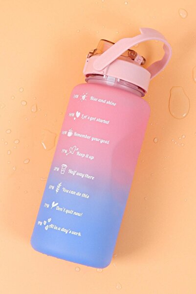 Pikas Motivational 2-Piece Water Bottle Water Bottle 2 Lt 900ml Baby Sports Gym Water Bottle