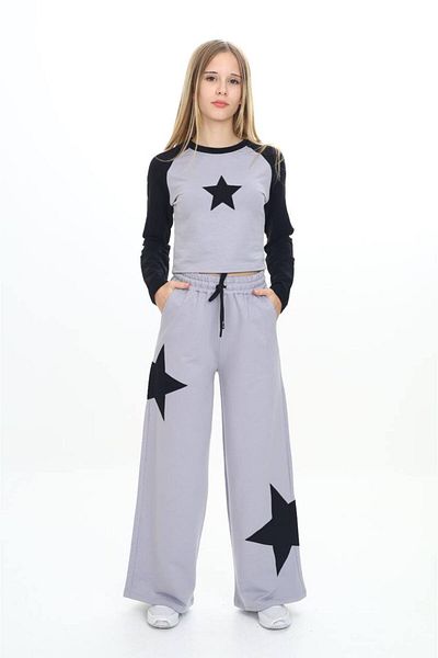Jannock Girl's 100% Cotton Oversize Long Sleeve Tracksuit Set