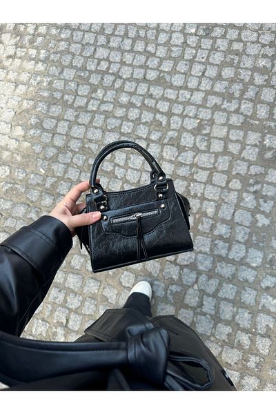 Moda Sekiz Mini geantă de umăr din piele pentru femei cu accesorii cu fermoar