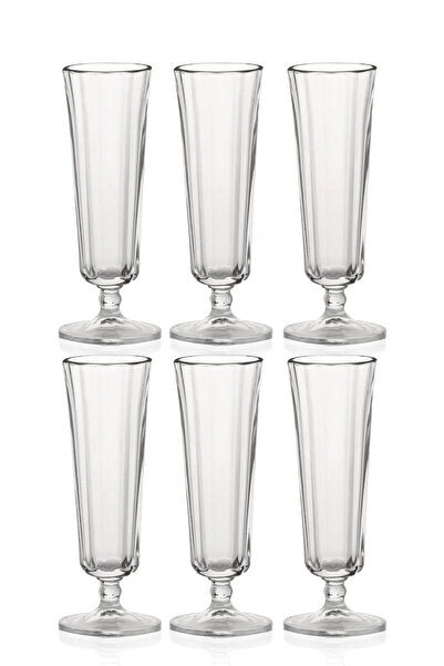 Masaf Home مجموعة من 6 أكواب مياه على شكل فلوت من الجانب القهوة