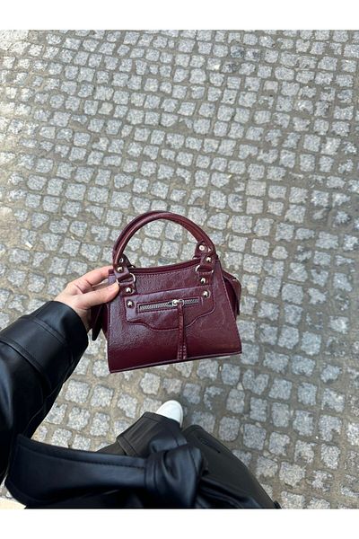 Moda Sekiz Mini geantă de umăr din piele pentru femei cu accesorii cu fermoar