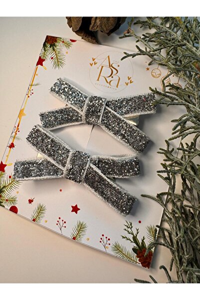 AsRa Accessories Yılbaşı temalı simli fiyonk klips toka