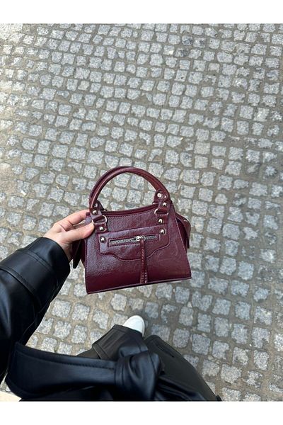 Moda Sekiz Mini geantă de umăr din piele pentru femei cu accesorii cu fermoar