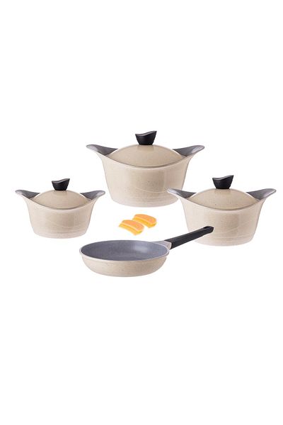 Dania Lahoya granite cookware set, 9 pieces, beige