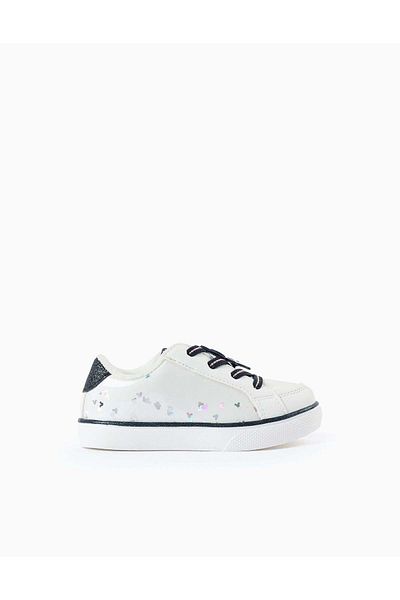 Ziddy TRAINERS WITH SPARKLES FOR BABY GIRLS 'MINNIE' WHITE/BLUE/PINK
