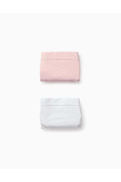 Ziddy PACK OF 2 HIPSTER BRIEFS IN MICROFIBER FOR GIRLS WHITE/PINK