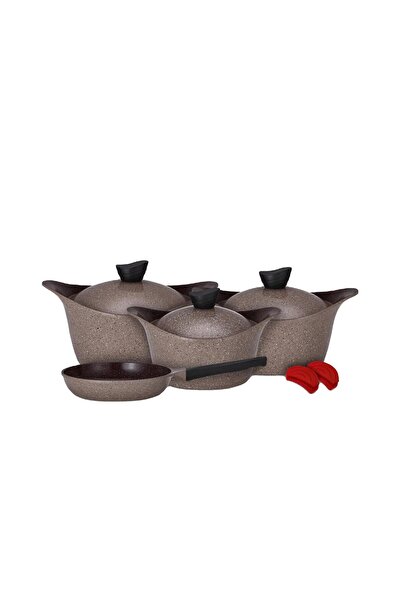 Dania Lahoya granite cookware set, 9 pieces, brown