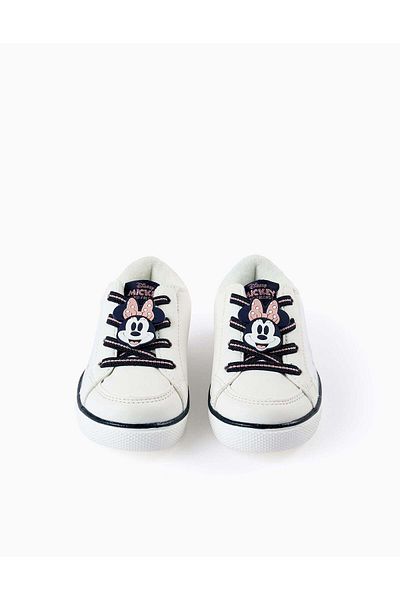 Ziddy TRAINERS WITH SPARKLES FOR BABY GIRLS 'MINNIE' WHITE/BLUE/PINK