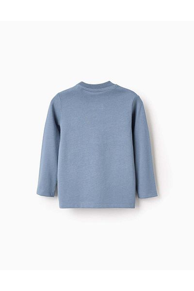 Ziddy LONG-SLEEVED T-SHIRT FOR BABY BOYS 'TRAIN', BLUE
