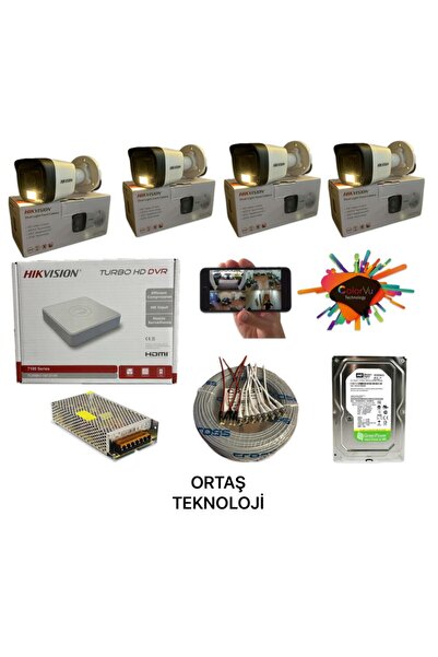 Hikvision 4 Kanal Gece Renkli 4 Kamerali 1tb Hdd