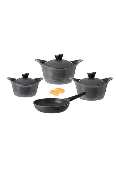 Dania Lahoya Granite Cookware Set, 9 Pieces, Grey