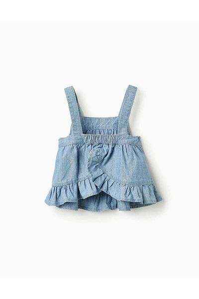 Ziddy DENIM TOP WITH FLOWERS FOR GIRLS BLUE