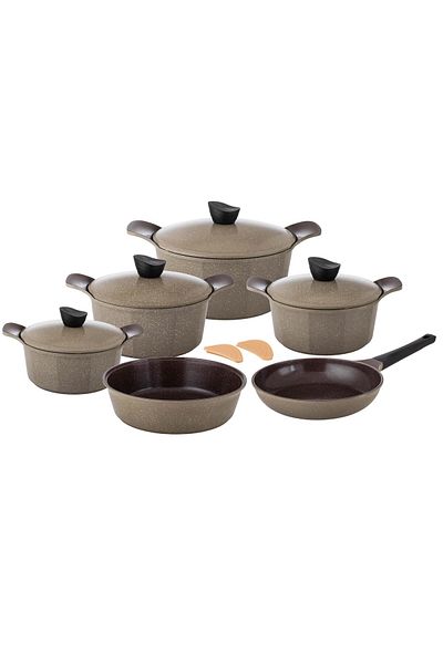 Dania Jewel brown granite cookware set, 12 pieces, high quality