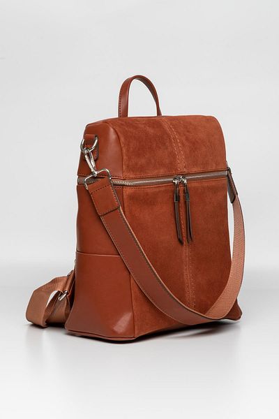 Jacquline Barbara Genuine Suede Leather - Reversible Zipped Shoulder and Backpack, Lined and Handle