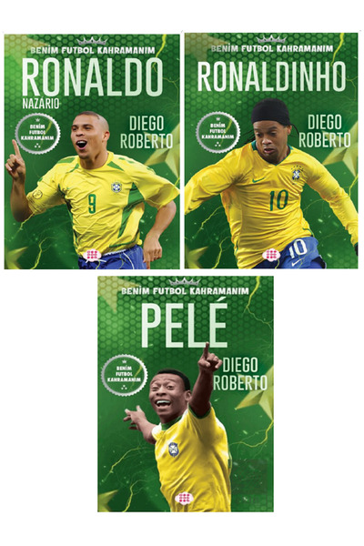 Parodi Yayınları Benim Futbol Kahramanım RONALDO - RONALDİNHO - PELE / Büyük Poster Futbolcu Kartı HEDİYE - 3 KİTAP
