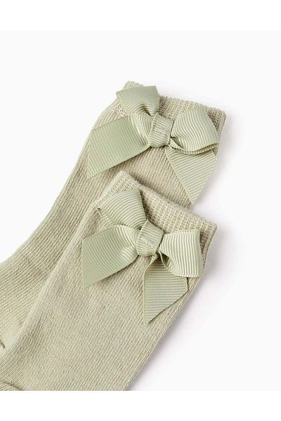 Ziddy HIGH SOCK GROSGR BOW GREEN
