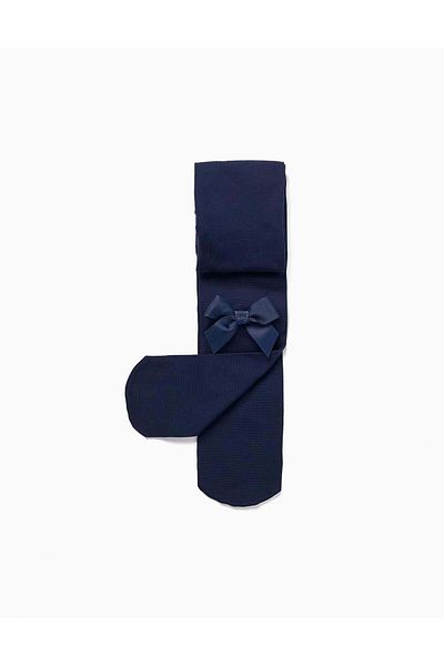 Ziddy MICROFIBER TIGHTS WITH BOW FOR GIRLS DARK BLUE