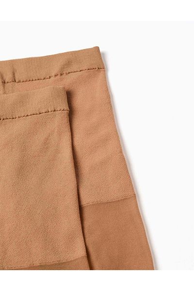 Ziddy PACK OF 2 MICROFIBER TIGHTS FOR BABY GIRLS, BEIGE