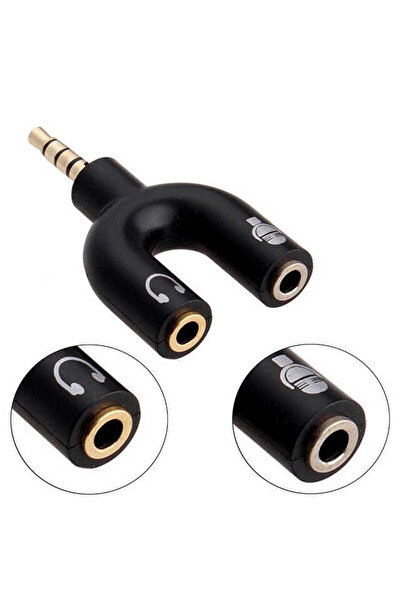 Koodmax Kulaklık Mikrofon Birleştirici Adaptör 3.5mm Ayırıcı Aparat
