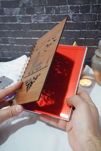 markcat Maiden's Tower Themed Wooden Cover Notebook - Lined Notebook - Agenda - School Notebook (A5 - 120 Sheets)