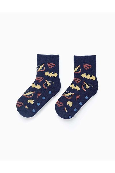 Ziddy NON-SLIP SOCKS FOR BOYS 'DC - JUSTICE LEAGUE', DARK BLUE