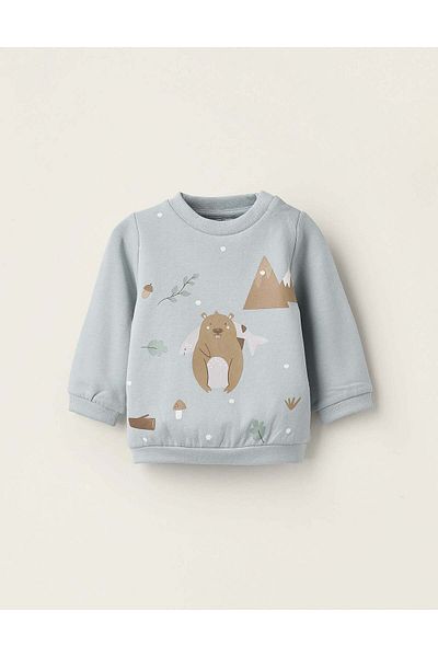 Ziddy FLEECE SWEATSHIRT FOR NEWBORNS 'BEAVER', BLUE