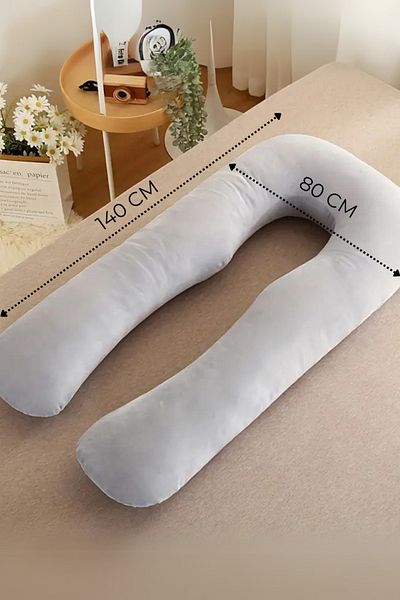MoMMe Pregnancy Pillow with 5 Zone Support - 100% Cotton, Zippered and Washable, 3 kg Bead Fiber Padding