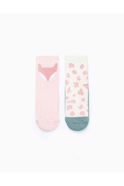 Ziddy PACK OF 2 NON-SLIP SOCKS FOR BOYS 'TIGER', GREY/BLUE