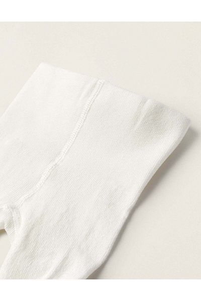 Ziddy HIGH-WAISTED TIGHTS FOR NEWBORN BABIES WHITE