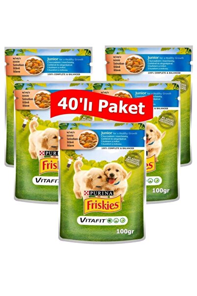 Friskies Junior Tavuklu ve Havuçlu Yavru Yaş Köpek Maması 100 gr*40 Adet