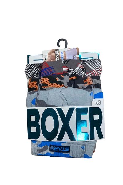 ECheffs Defnada Star 106 Βαμβακερή ζώνη με σχέδιο Lycra 3 τεμαχίων Boxer