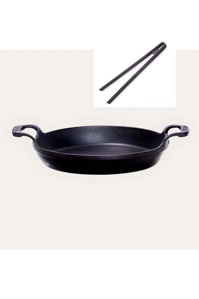 Sürel 22 cm Wide Black and Silicone Demirdöküm Tongs
