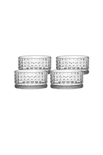Vadi Bianca Set of 4 Crystal Glass Bowl Snack Bowls 460 ml