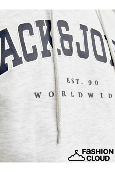 Jack & Jones Caleb Varsity Erkek Beyaz Sweatshirt (12256521-WM)